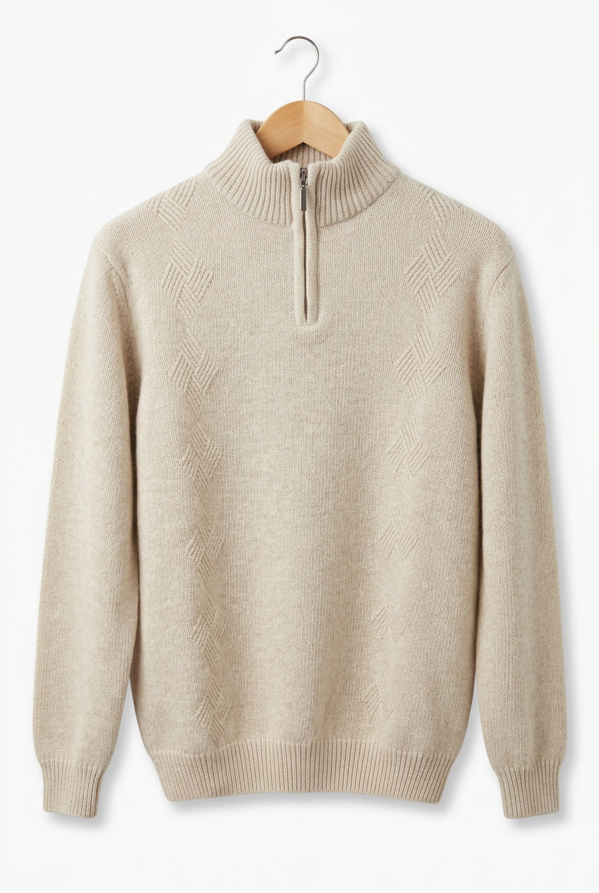 100% Merino Lambswool Quarter-Zip Jumper