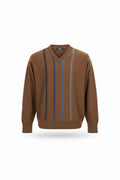 Gabicci Heritage Men's Striped Vee Neck Jumper