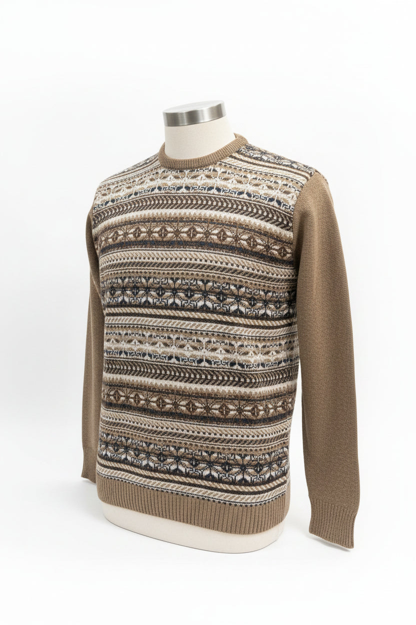 Gabicci Heritage Men's Fair Isle Round Neck Jumper