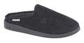 Black Ribbed Velour Mule Slippers